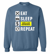 Eat Sleep Dollar General Repeat Crewneck Sweatshirt