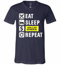 Eat Sleep Dollar General Repeat V-Neck Shirt