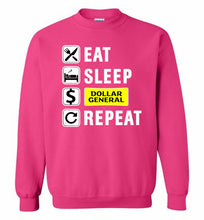 Eat Sleep Dollar General Repeat Crewneck Sweatshirt