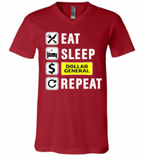 Eat Sleep Dollar General Repeat V-Neck Shirt
