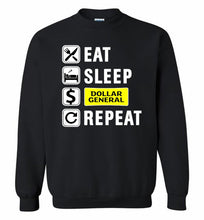 Eat Sleep Dollar General Repeat Crewneck Sweatshirt