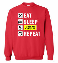 Eat Sleep Dollar General Repeat Crewneck Sweatshirt
