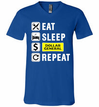 Eat Sleep Dollar General Repeat V-Neck Shirt