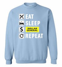 Eat Sleep Dollar General Repeat Crewneck Sweatshirt