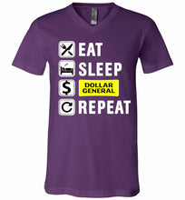 Eat Sleep Dollar General Repeat V-Neck Shirt
