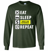 Eat Sleep Dollar General Repeat Gildan Long Shirt