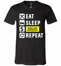 Eat Sleep Dollar General Repeat V-Neck Shirt