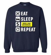 Eat Sleep Dollar General Repeat Crewneck Sweatshirt