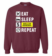 Eat Sleep Dollar General Repeat Crewneck Sweatshirt