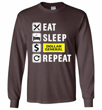 Eat Sleep Dollar General Repeat Gildan Long Shirt