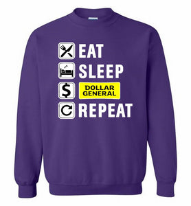 Eat Sleep Dollar General Repeat Crewneck Sweatshirt