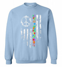 Peace flower American flag Crewneck Sweatshirt