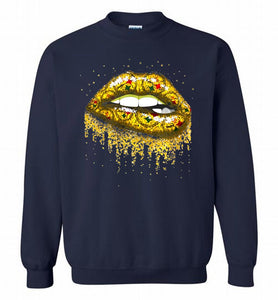 Sexy Pittsburgh Steelers Lips Football Crewneck Sweatshirt