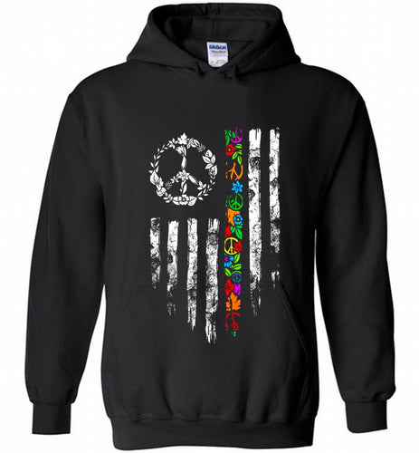 Peace flower American flag Hoodie