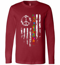 Peace flower American flag Long Sleeve