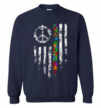 Peace flower American flag Crewneck Sweatshirt