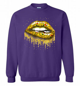 Sexy Pittsburgh Steelers Lips Football Crewneck Sweatshirt
