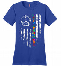 Peace flower American flag Ladies Perfect
