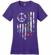 Peace flower American flag Ladies Perfect