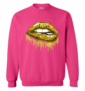 Sexy Pittsburgh Steelers Lips Football Crewneck Sweatshirt