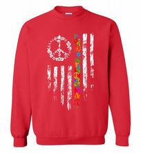 Peace flower American flag Crewneck Sweatshirt