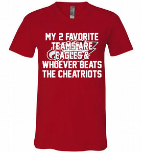 My 2 favorite teams are Philadelphia Eagles and whoever V-Neck Shirt