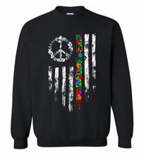 Peace flower American flag Crewneck Sweatshirt