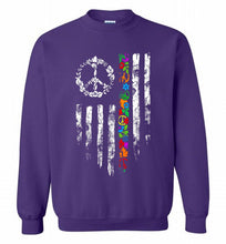 Peace flower American flag Crewneck Sweatshirt