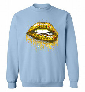 Sexy Pittsburgh Steelers Lips Football Crewneck Sweatshirt