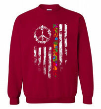 Peace flower American flag Crewneck Sweatshirt