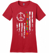 Peace flower American flag Ladies Perfect