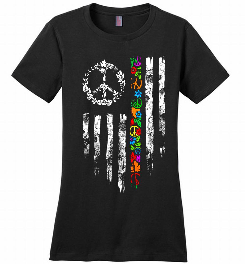 Peace flower American flag Ladies Perfect