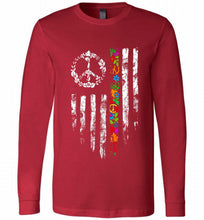 Peace flower American flag Long Sleeve