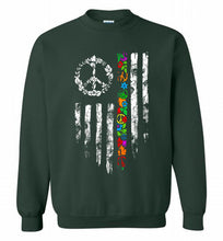 Peace flower American flag Crewneck Sweatshirt