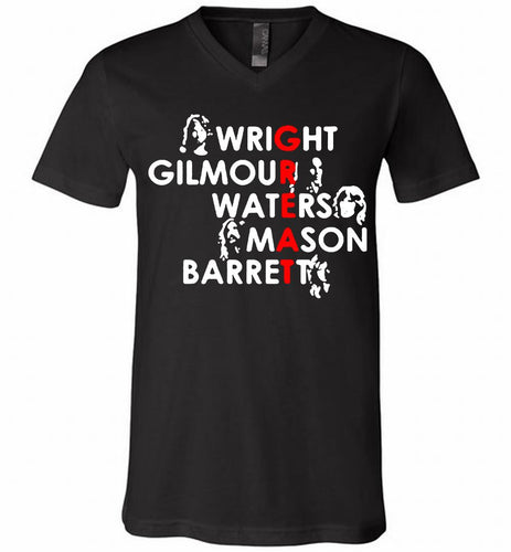 Pink Floyd Great Wright Gilmous Waters Mason V-Neck Shirt