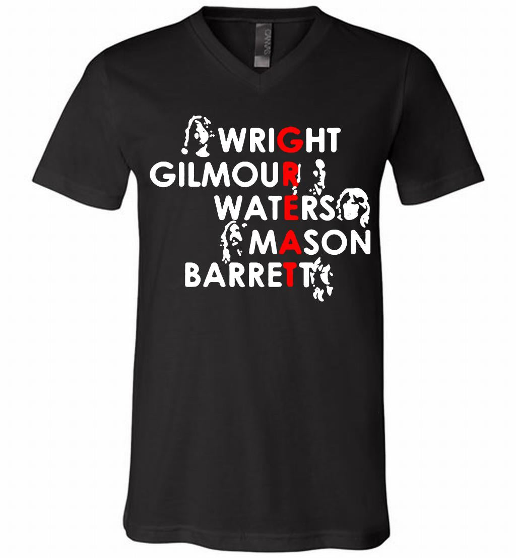 Pink Floyd Great Wright Gilmous Waters Mason V-Neck Shirt