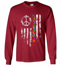 Peace flower American flag Gildan Long Shirt