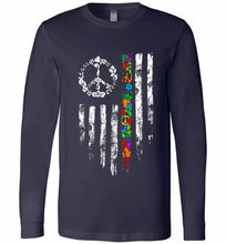 Peace flower American flag Long Sleeve