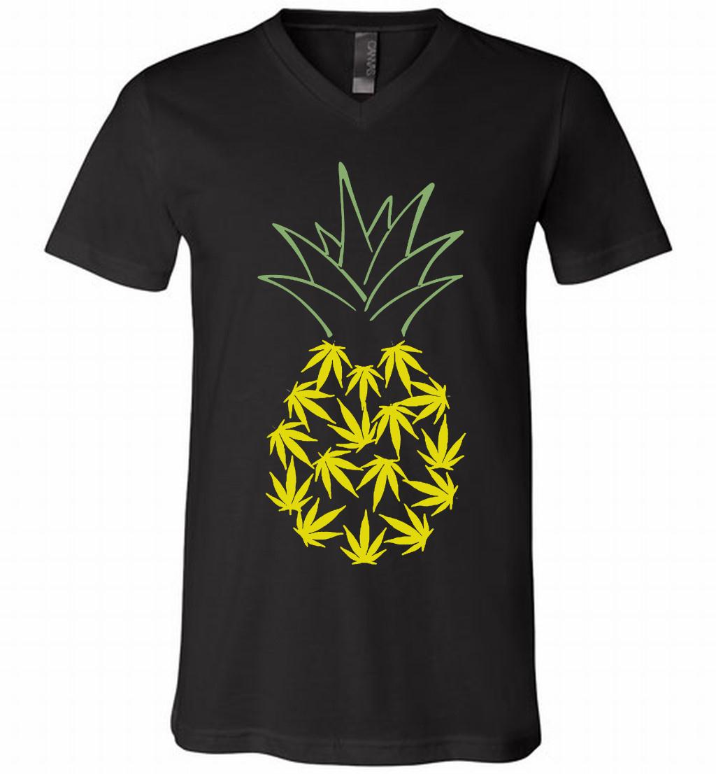 Pineapple Weed Leaf V-Neck Shirt