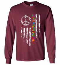 Peace flower American flag Gildan Long Shirt